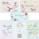 BEST PAPER GREETINGS 72 Pack Thank You Postcards, Floral Note Cards for Wedding, Bridal Shower, Baby Shower, 4x6 in