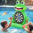 MOONTOY Pool Toys for Kids, Inflatable Frog Dart Board Game, Pool Games for Beach & Backyard, Summer Water Toys for Boys Girls Ages 6-12, Teens & Adults (Pump Included) (Green)