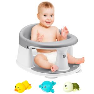 Baby Bath Seat, Infant/Toddler Sit Up Bathtub Seat for 6-12-24 Months, Baby Bath Essentials, Great Shower Gifts for Newborn and New Mothers (Gray-2025)