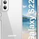Vakoo Case for Samsung Galaxy S22 5G | Clear Anti-Yellowing, Hard Back, Military-Grade Drop Protection, Supports Wireless Charging - Transparent