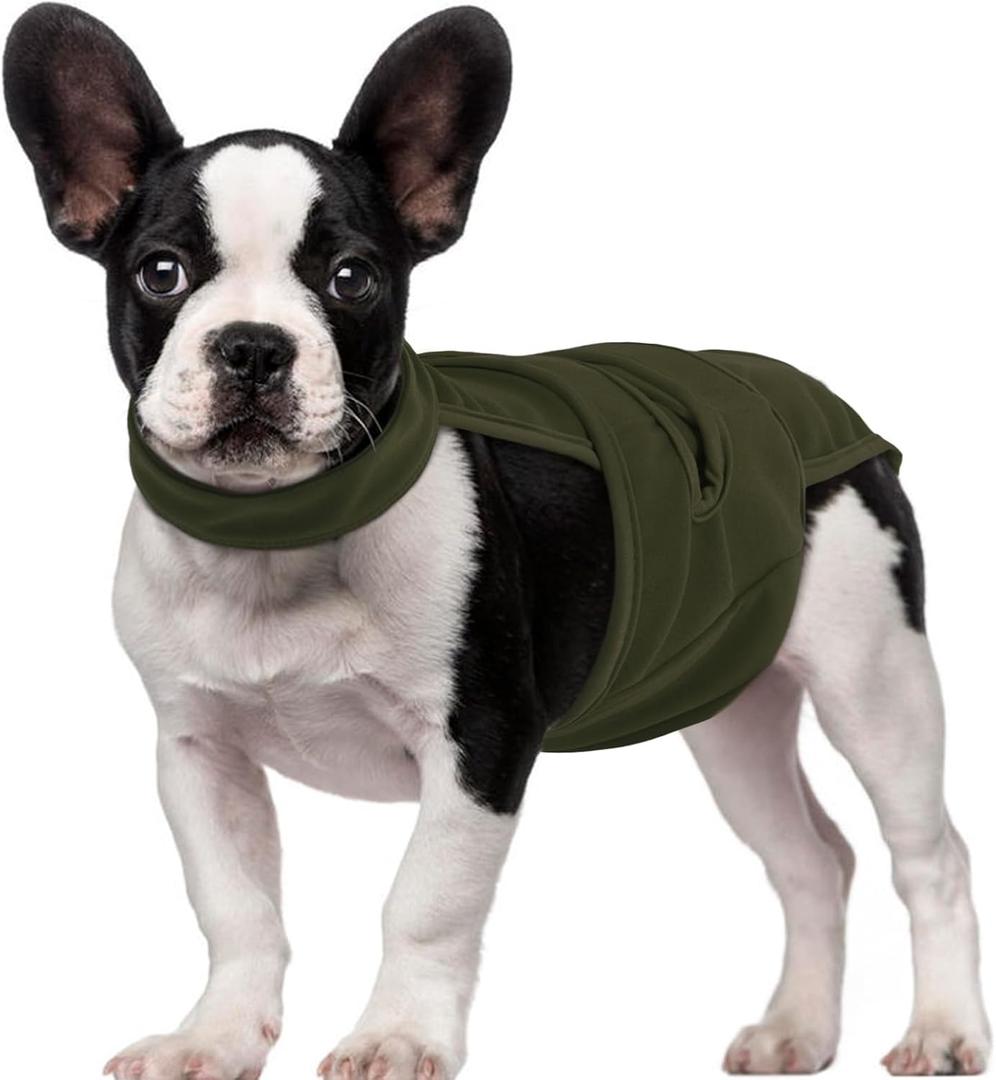 QBLEEV Female Dog Diapers with Adjustable Suspenders – Washable Sanitary Panties for Dogs in Heat or Incontinence, Escape-Proof Reusable Pet Period Underwear Onesie (XS（Back Length:8.7"))
