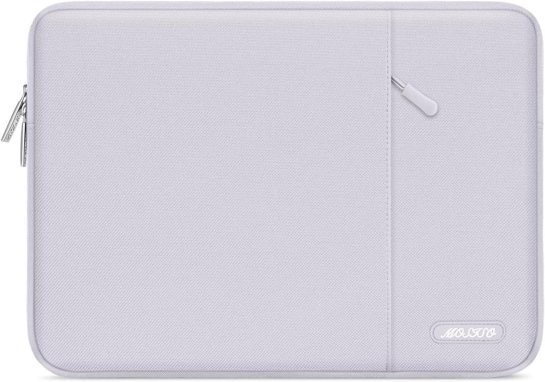 MOSISO Laptop Case 13.3 inch, 13-13.3 inch Laptop Sleeve Compatible with MacBook Air/Pro 13/Pro 14 M5 M4 M3 M2 M1, HP Dell ASUS Lenovo,Polyester Vertical Computer Sleeve Bag with Pocket, Dusty Lilac