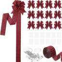 Syhood 12 Pcs Christmas Cabinet Ribbons 78.8 Inch Xmas Door Ribbon Cabinet Bows with Large Christmas Ribbons for DIY Holiday Festive Party Xmas Tree Decor Dining Kitchen Supplies(Red, Black)