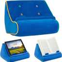 Gifts for Readers & Writers Book Pillow Tablet Stand for Bed Blue - Premium Cushioned Book Holder for Hands Free Reading, Stylish Tablet Holder for Bed, Kindle Pillow Stands & Lap Ipad Holders