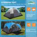 COBIZI 8-10 Person Camping Tent, 12x9FT Spacious Family Tents for Camping Ideal for Camping, Hiking, 3500mm Waterproof Double-Layer Windproof Tent for Hiking & Backpacking, Blue