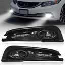 LED Fog Lights Fit for 2013 2014 2015 Honda Civic 4-Door Sedan,1 Pair Driving Fog Lamps, Front Bumper Fog Lamps Replacement with Wiring Harness,Clear Lens (2013-2015, LED)