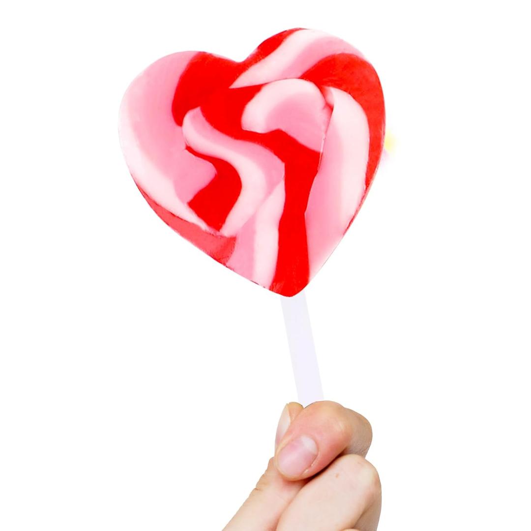 Swirl Multicolor Heart Lollipop,Heart Design,Party Bag Fillers,Individually Wrapped,30-Pack (EXP 10/15/26)