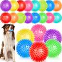 12 Pcs 4.5 in Squeaky Dog Toy Balls Spiky Dog Balls Chew for Teething Durable High Bounce TPR Fetch Toy 9 Colors Water Toy for Large Medium Dogs Aggressive Chewers Clean Teeth and Training