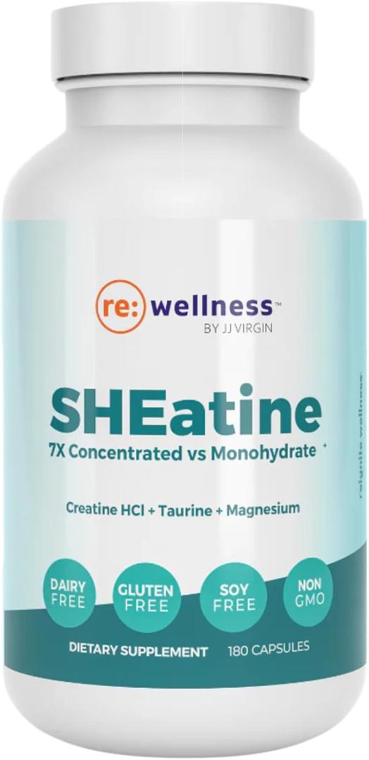 Reignite Wellness by JJ Virgin | SHEatine | Creatine HCL, Taurine & Magnesium Glycinate | 180 Capsules, Exp Date: 04/2028