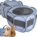 EighteenTek XLarge 2-in-1 Pop up Dog Playpen, Assembly-Free, with Leakproof Pet Pee Pads,Portable Foldable Cat Tent Enclosure Indoor Outdoors Puppy Kittens Small Animals Crates (M, 72" Lx36 Wx24 H)