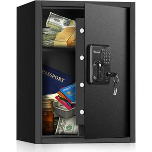 Bonsaii Large Safe Box 1.8 Cubic Feet with Digital Lock, Steel Security Safe Box with Removable Shelf for Home, Office, Cash, Valuables, Jewelry, 14.2" x 12.99" x 19.7"