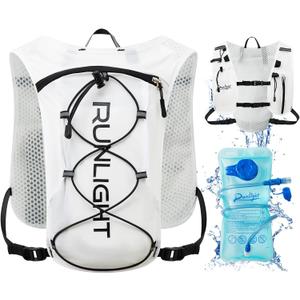 Running Vest for Women Men Lightweight Hydration Backpack Pack with 1.5L Water Bladder Bag Hydro Daypack for Hiking,Trail,Skiing,Camping,Cycling,Race,Marathon (One Size, White)