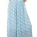 BAEAUTYZIN Women's Midi Skirts Chiffon Floral Elastic High Waisted A-Line Skirt, Pleated Skirts for Women Trendy