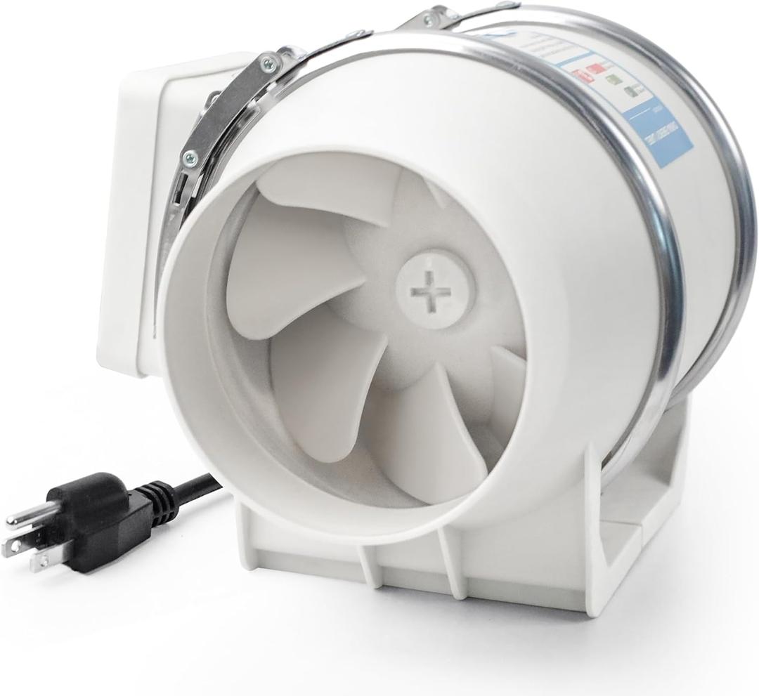 4 Inch Duct Fan, Inline Ventilation Exhaust Fan, 280 CFM Duct Intake High Efficiency Air Fan for Vent Bathroom, Kitchen, Grow Tent, Hydroponics, 3D Printer
