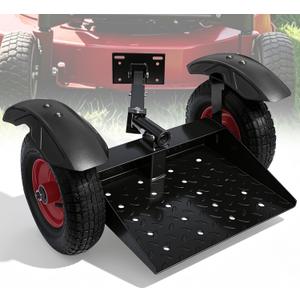 Wheels Lawn Mower Sulky, Adjustable Walk Behind Mower-Sulky, Stand-On Two-Wheel Sulky with 13" Tires for Walk-Behind Mowers, Anti-Rust Specially for Lawn Maintenance and Gardening Operations, Black