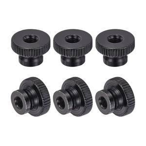 uxcell Knurled Thumb Nuts, 4Pcs M5 x 16 x 10mm Carbon Steel Knurled Nut, Adjusting Round Knobs Fasteners Nuts for 3D Printer Parts, Black