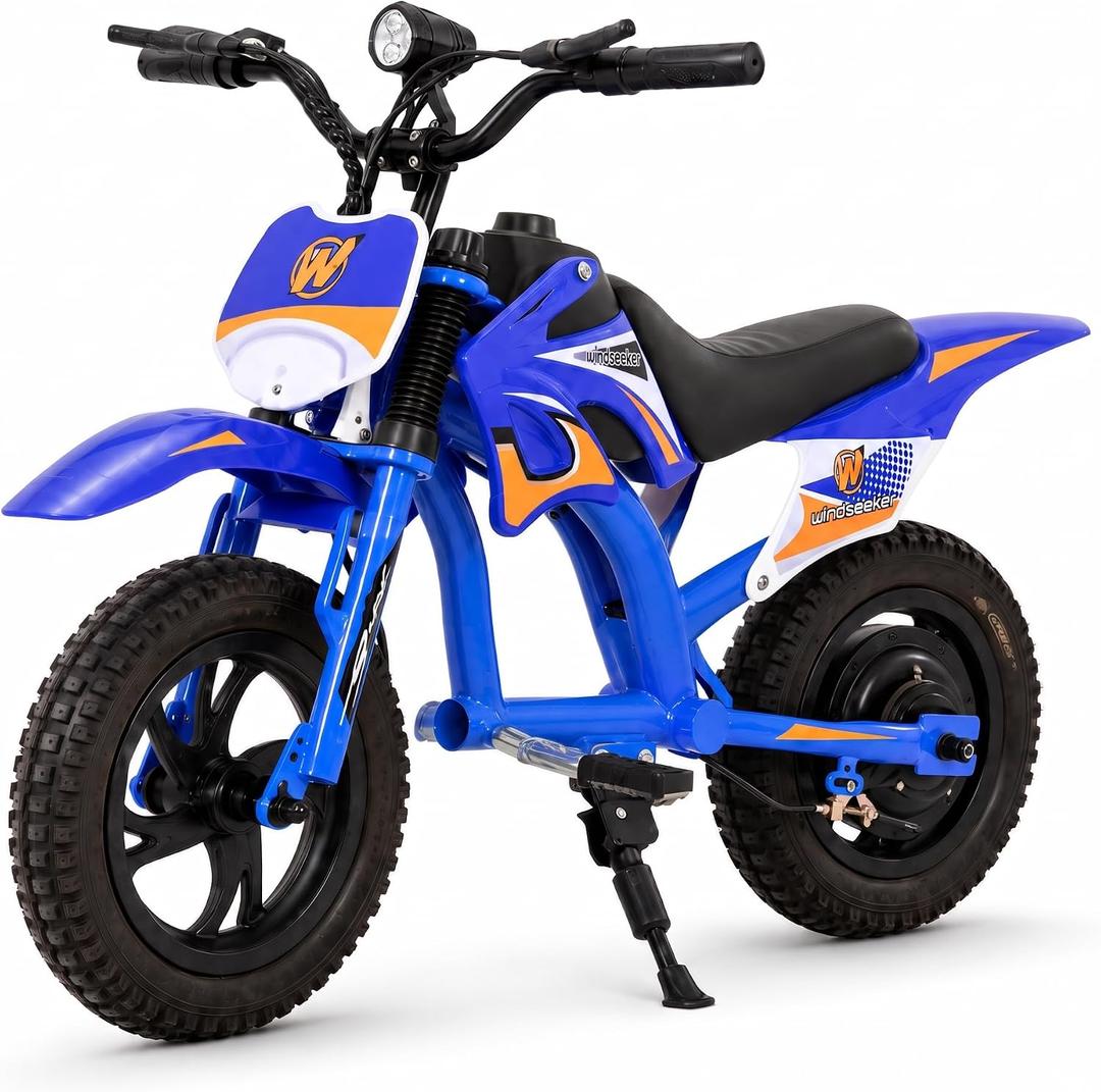 Windseeker Kids Electric Dirt Bike Toddler Motorcycle Age 3-8, 300W, 10 MPH, 33.07 x 8.86 x 20.28 inches