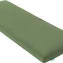 QILLOWAY Indoor/Outdoor Bench Cushion, Thick Upholstery Foam Couch Swing Pads with Ties,48-Inches,Dark Green