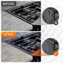 Stainless Steel Stove Gap Covers,Stove Gap Filler, Range Trim Kit, Stove Gap Guards, Heat Resistant and Easy to Clean, Easy retractable Length 13.8" to 27.5", Width 0.79",Black(2PCS)