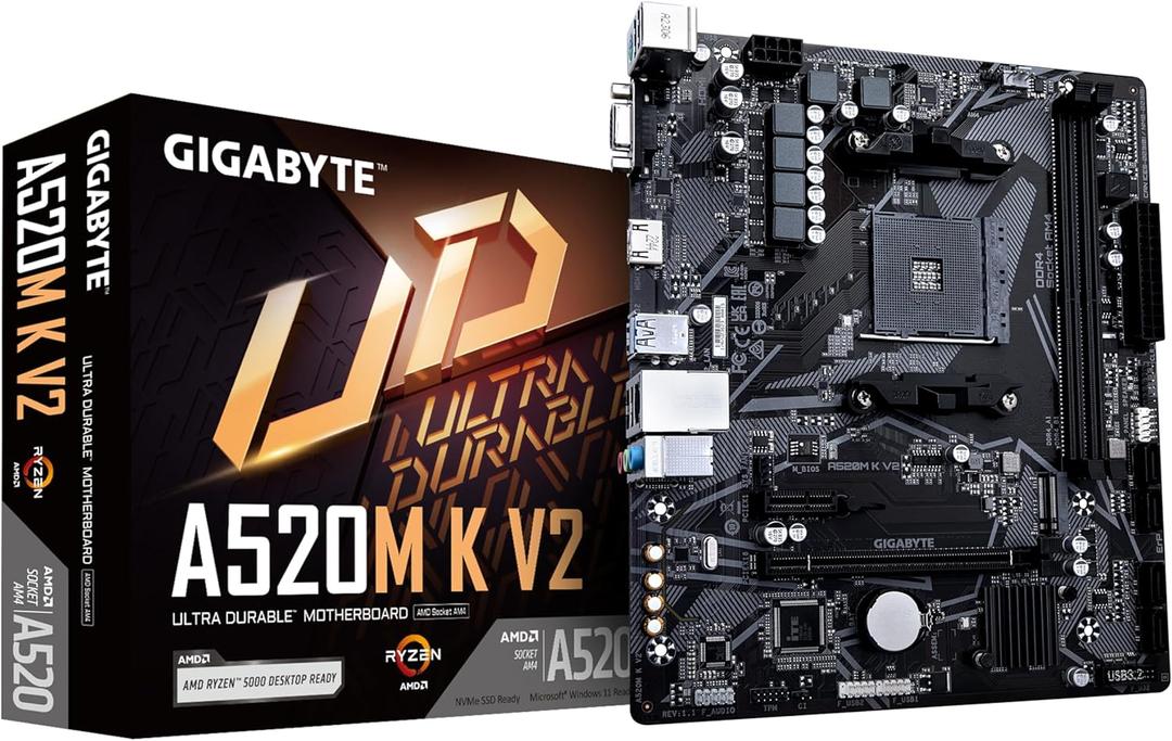 GIGABYTE A520M K V2 (REV. 1.0) CHIPSET AMD A520 AM4, MATX, DDR4 - A520M K V2 1.0 MAE Card