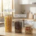 12pcs Square Glass Pantry Storage Jars Set with Glass Lids 0.76Qt/1.22Qt/1.67Qt - Airtight Stackable Kitchen Canisters Sets | 24floz / 40floz / 53floz Glass Pantry Storage Containers