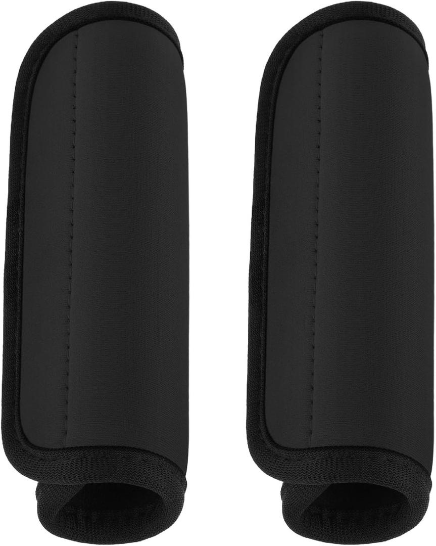 2 Pack Luggage Handle Wraps for Suitcase, Bright Color Comfort Soft Handle Covers Suitcase Luggage Handle Wrap Luggage Tag Wraps Travel Accessories (Black)