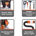 JAKKS Pacific Black+Decker Kids Workbench - Power Tools Workshop - Build Your Own Toy Tool Box 75 Realistic Toy Tools and Accessories