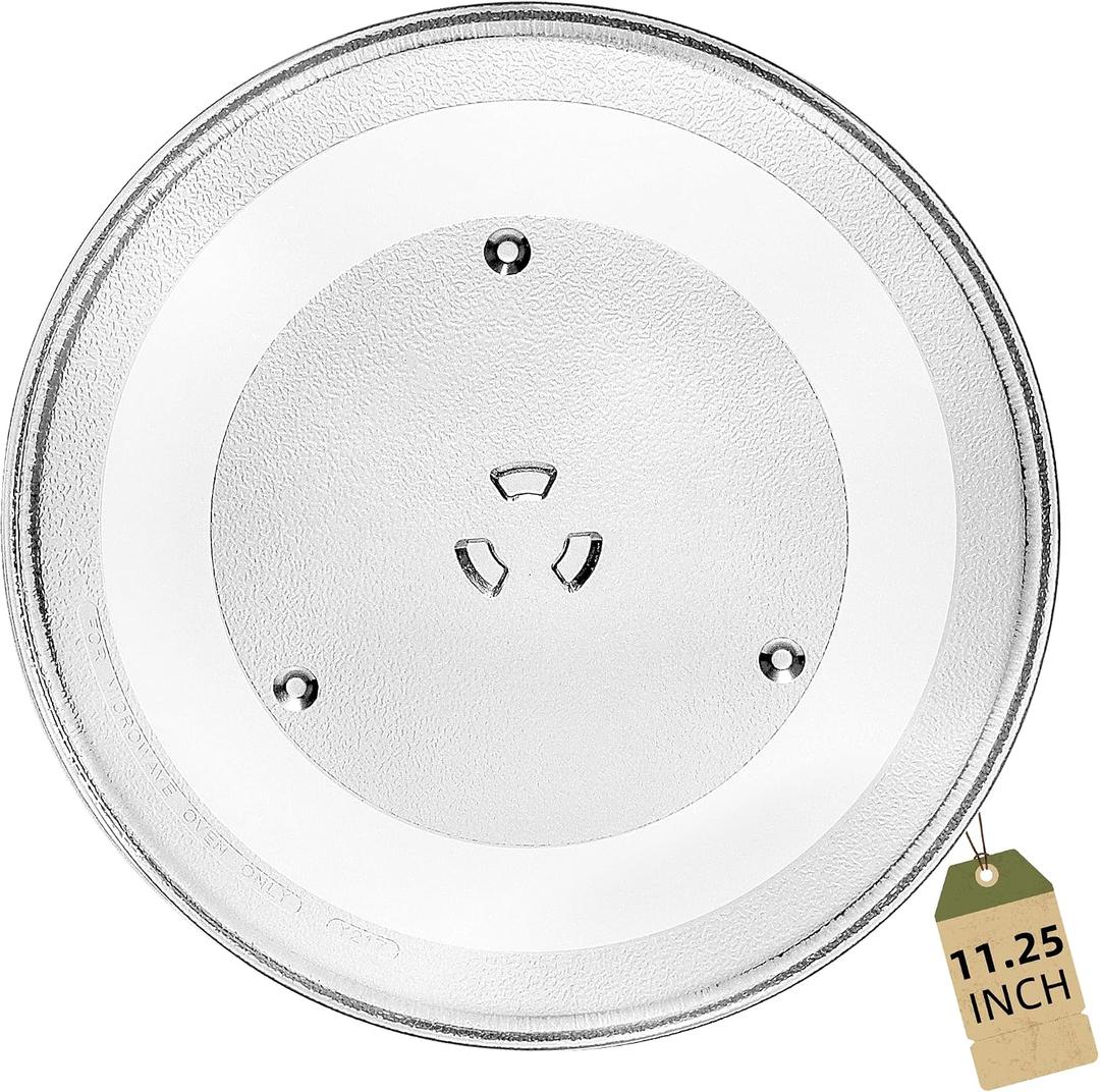 11.25" Microwave Glass Turntable Plate Replacement - Compatible with Samsung and GE -11 1/4" Microwave Glass Plate Replaces WB49X10097 WB39X0078 WB49X10034 AP3188581 PS651544 - BY AMI PARTS