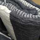 Quilts Queen Size Bedding Set, Soft Microfiber Quilts Set, Patchwork Striped Lightweight Bedspread with 1 Quilt and 2 Pillow Shams for All Season (Black and White, 96"x90")