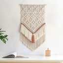 BMIDRUT Hanging Macrame Tapestry Dream Catchers Hand Woven Tapestries Boho Wall Art Decor Home Wall Decor Wall Pediment (30"L x 18"W)