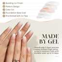 UNA GELLA Press On Nails Short Square : Ombre Soft Gel Press Ons Kit with Nail Glue Adhesive Tabs Nail File, 16 Sizes - 32Pcs Reusable Fake Nails, Nude Cream, Women Gift