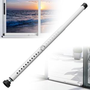 Sliding Door Security Bar,1 Inch Diameter 2-in-1 18-51inch Adjustable Window Security Bar with Rubber Base for Children Pet Patio Apartment Hotel Travel Single Woman Safety(White)