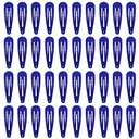 40 Counts Colorful Metal Snap Hair Clips 2 Inch Barrettes for Women Accessories (royal blue)