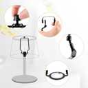 Mornajina 7 8 9 10 inch Lamp Shade Harp Holder, Adjustable Lamp Harps and Finals, Fit both Standard Lamp Rod and E26 E27 Light Base UNO Fitter Adapter Converter Finial Set (Black)