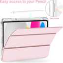 Feams Slim Case for iPad A16 11th Generation 11 Inch 2025 Case, iPad 10th Generation 10.9 Inch 2022, Tri-Fold Stand Clear Back Cover Lightweight with Pencil Holder & Auto Sleep, Light Pink