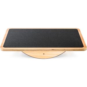 StrongTek Professional Wooden Balance Board, Rocker Board, Wood Standing Desk Accessory, Balancing Board for Under Desk, Anti Slip Roller, Core Strength, Stability, Office Wobble Boards