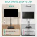 WALI Floor TV Stand with Power Outlet, Tall TV Stand Mount for 32-75 inch TV up to 110 lbs, Swivel and Height Adjustable TV Stands with Wood Base for Bedroom, Living Room(TVDVD-7P), Black