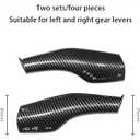 FOAN Steering Lever Cover, Carbon Fiber Car Gear Shift Lever Covers Compatible with Tesla Model 3/Y, Full Protection Gear Shift Cover Accessories, 4PCs, White