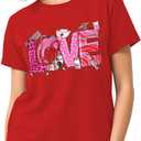 4th of July Nurse Bow Shirts Women-Cute Patriotic Nurse Bow Short Sleeve American Flag Bowknot Tee Tops (Red, XXL)