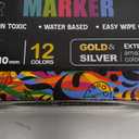 GOTIDEAL Window Markers, Jumbo Chalk Markers for Blackboard, Washable Car Marker for Chalkboard,Glass Mirrow,10mm Thick Tip12 Colors With Metallic Colors (Classic)
