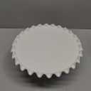 12 Inch Porcelain Cake Stand, Round White Cake Stand, Dessert Stand Cupcake Stand Display Dessert Stand for Parties, Wedding, Birthday, Baby Shower, Ruffle Trim
