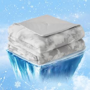 Cozy Bliss Cooling Comforter King Size, Cooling Blankets for Hot Sleepers and Night Sweats,Tie Dye Grey Summer Comforter for King Size Bed, Breathable Soft Lightweight Silk Smooth (King(104"*90"))