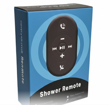 ILLIMITE Shower Remote Control Wireless Bluetooth 5.3 with Silicone Slap Bracelet IPX7 Waterproof for Calls/Music Control Compatible with iPhone, iPad, Android (Black)