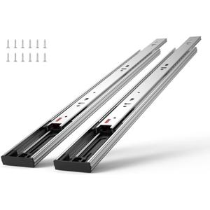 VEVOR 6 Pairs 20 Inch Soft Close Drawer Slides 14 16 18 20 22 24 Inch Heavy Duty Side Mount Rails,Ball Bearing Full Extension Noiseless Dresser Drawer Slides, 100 Lbs Load Capacity