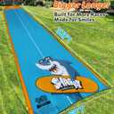 Spring Water Slip and Water Slide, 32ft *2 Lanes Slip Water Slides for Kids Backyards Ages 5-8 8-12 with Sprinkler and Inflatable Bodyboards, Summer Water Fun Toy for Outdoor Lawn Games Play, 32ft-Double Lane