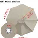 EliteShade USA 9ft Replacement Covers 8 Ribs Market Patio Umbrella Canopy Cover (CANOPY ONLY) (Beige)