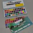 ARTISTRO Watercolor Paint Set, Vivid Colors in Portable Box, Palette set, Including Metallic and Fluorescent Colors. Perfect Travel Watercolor Set for Artists, Amateur Hobbyists and Painting
