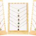 Necklace Display Stands for Selling Necklace Holder Necklace Display Storage Jewelry Display Storage Set 3PCS (Beige)