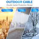 Cat5e Outdoor Ethernet Cable 500 Feet, Cat 5e Heavy Duty Internet Network LAN Cable, More Flexible Than Cat 6, Waterproof, PVC & LLDPE UV Double Jackets for in Wall, Direct Burial, Router, POE, Indoor