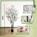 Large Artificial Cherry Blossoms Tree Indoor Faux Cherry Blossom Tree White 6FT Bedroom Trees for Home Christmas New Year Decor